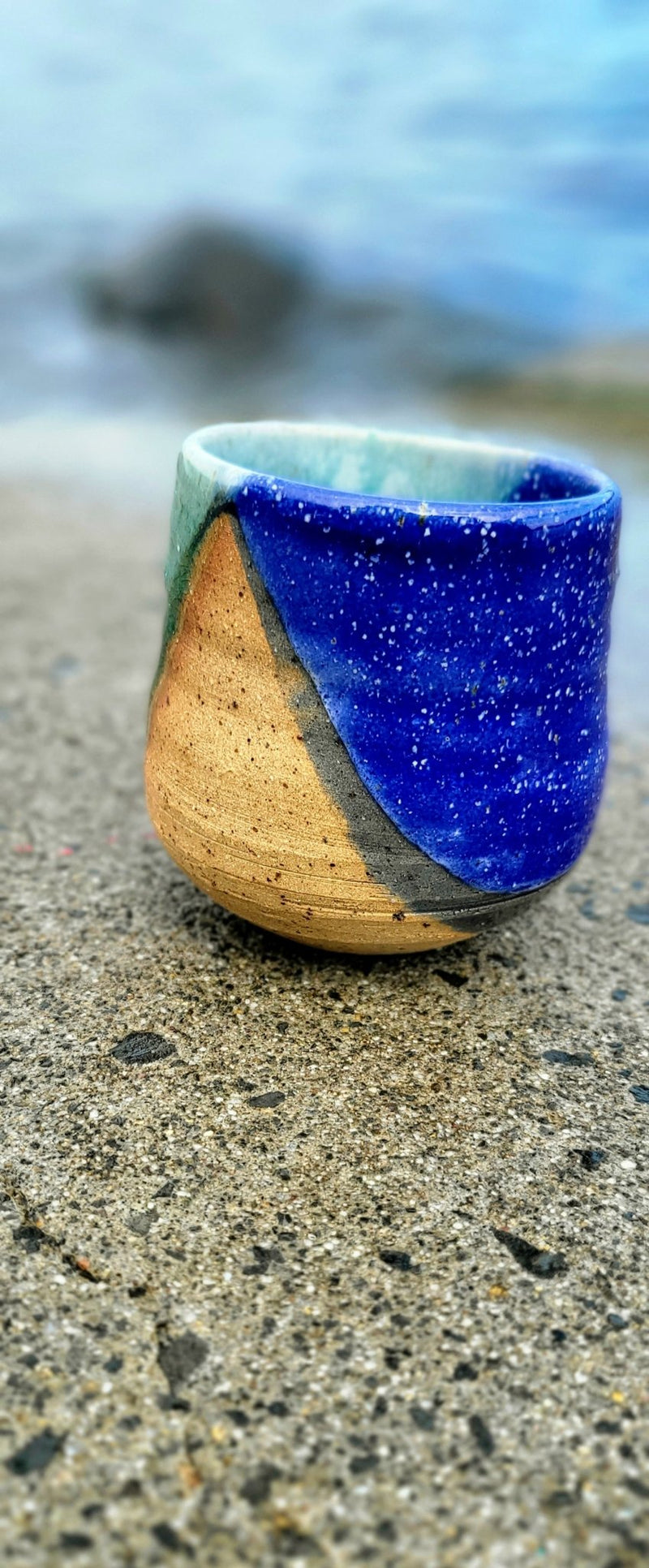 Aqua blue Handmade ceramic mugs | Wine tumblers - Artoon