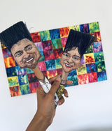 Unique customized Comical portraits painted on recycled paintbrush. - Arto0n