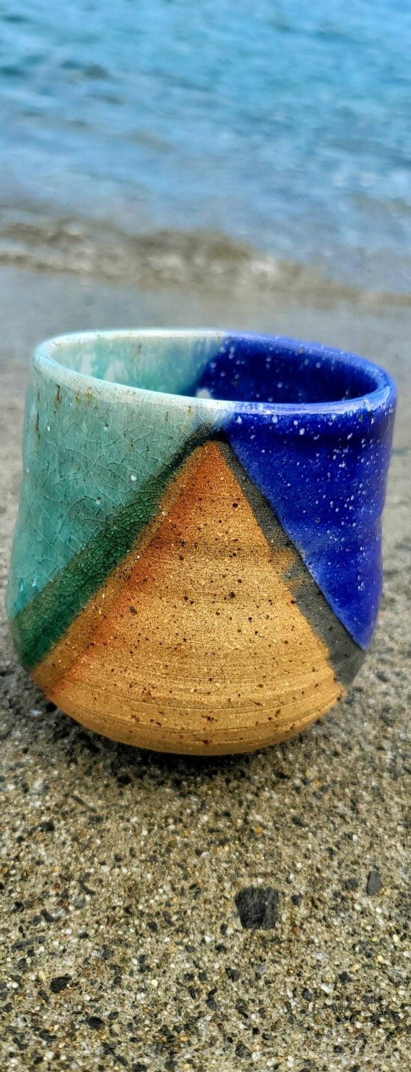 Aqua blue Handmade ceramic mugs | Wine tumblers - Artoon