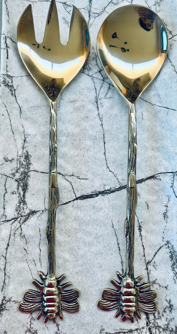 Salad Servers <br> Handmade brass Salad Servers - Artoon