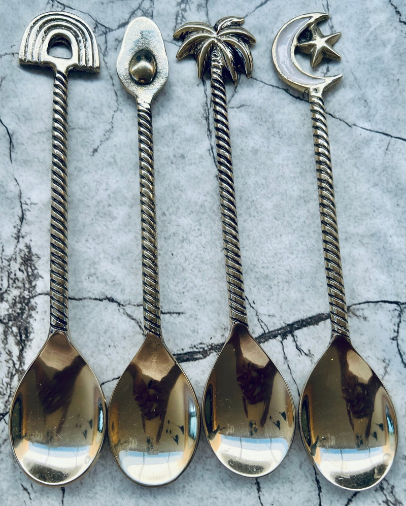 Set of 4 handmade brass teaspoons - Artoon