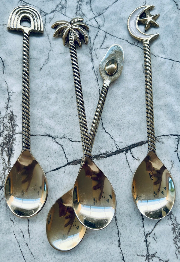 Set of 4 handmade brass teaspoons - Artoon