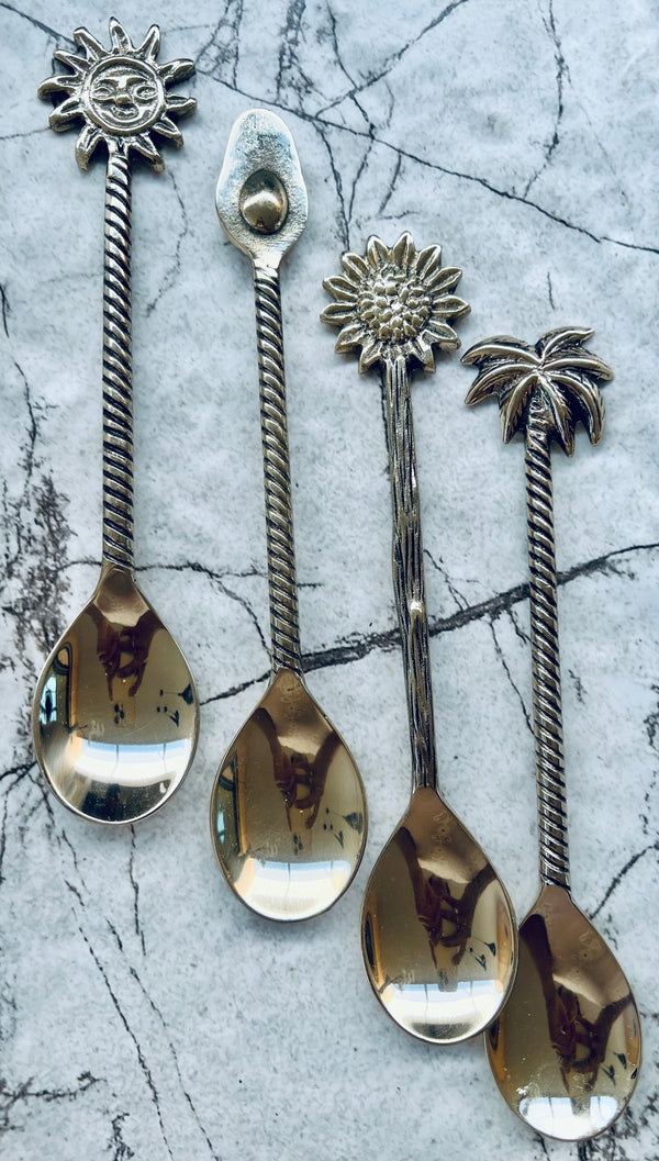 Set of 4 handmade brass teaspoons - Artoon